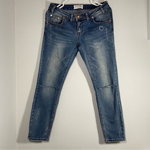 One Teaspoon Freebird II Low Waist Short Rise Fitted Leg Distressed Jean size 26 - Picture 2 of 8